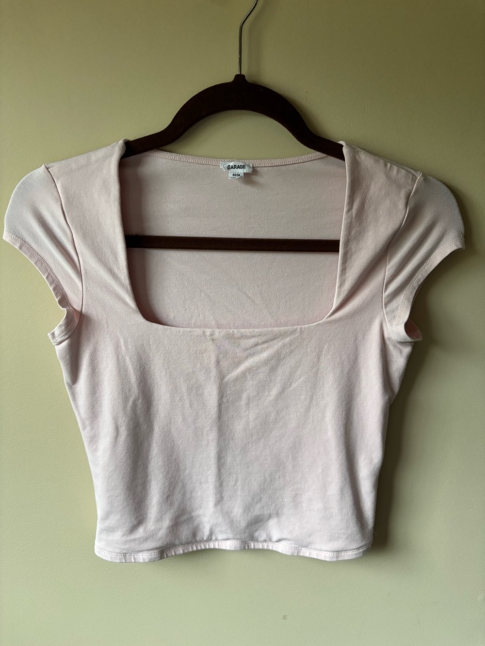 Garage Pale Pink Square Neck Crop Top
